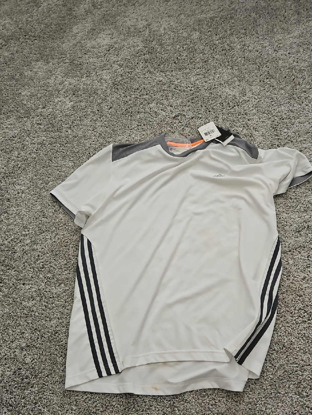adidas White Short-Sleeve Training Tee with Gray Accents